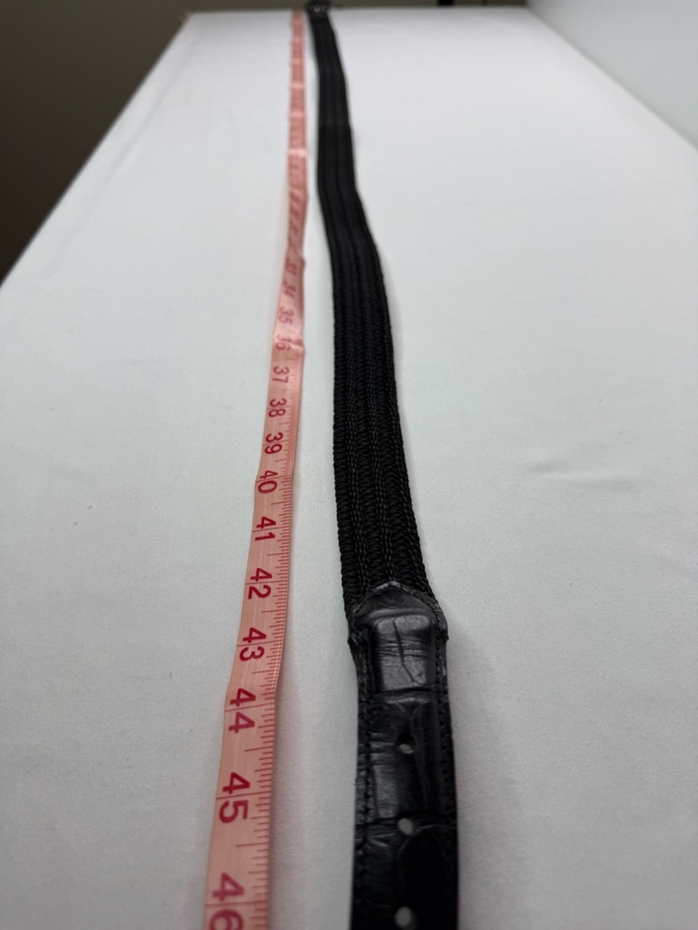 NWT Canterbury Black Woven Belt silver Buckle Size 44 - Picture 4 of 5